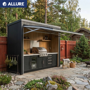 Allure Cuisine extérieure sur mesure en acier inoxydable avec <span class=keywords><strong>barbecue</strong></span>, résistante aux intempéries, dotée d'une porte électrique et d'un abri - Product Image 4