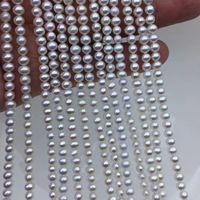 Perles d'eau douce blanches AAA de 4-4,5 mm, perles de taille petite, perles en vrac pour la fabrication de colliers, boucles d'oreilles, bijoux, approvisionnement en gros