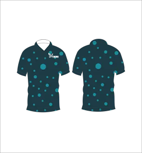 เสื้อโปโลผู้ชายแบบสั่งทำพิเศษ สีเขียวอมฟ้า ลายจุด สำหรับกอล์ฟ ระบายเหงื่อได้ดี แขนสั้น ชุดยูนิฟอร์มประสิทธิภาพสูง ผู้ผลิต OEM - Product Image 5