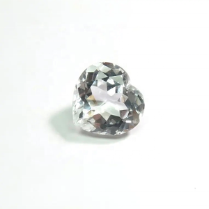 พลอยบุษราคัมสีขาวธรรมชาติขนาด9มม. อัญมณีเจียระไนทรงหัวใจแบบเจียระไนแบบหลวมสำหรับเครื่องประดับตามสั่ง - Product Image 1