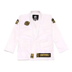 Kimono de Jiu Jitsu Brasileño BJJ para Adultos RTS Shoyrol de Alta Calidad, con Logotipo Frontal Lavado, 460 g/m², Negro, 100% Algodón, Duradero - Product Image 1