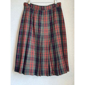Jupe écossaise plissée pour femme, style classique, motif tartan Wallace rouge et vert, style vintage, 100% laine - Product Image 1
