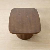Table basse moderne en bois massif, artisanale, extensible, décorative, pour salon, avec finition brune et forme personnalisée