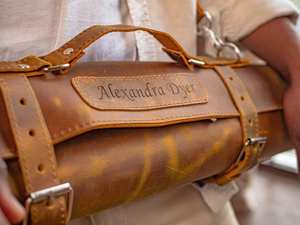 Étui de transport professionnel en cuir pour couteaux de chef, porte-outils de cuisine, étui pour ustensiles de cuisine LSKR-0061 - Product Image 4