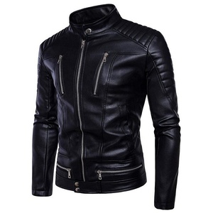 High Quality Plus Size Genuine <b>Leather</b> <b>Jacket</b> Outdoor Use Stand Collar Men's Reversible Windproof - Product Image 3