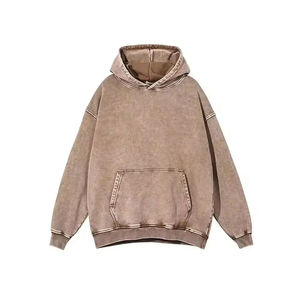 เสื้อฮู้ดดี้ผ้าฝ้ายแท้ 100% คุณภาพสูง ล้างสีแบบแอซิดวอช สำหรับฤดูหนาว รุ่นฮิตจากซีรีส์ High Street - Product Image 1