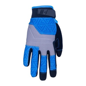 Guantes Deportivos para Exteriores, Completos, Impermeables, de Cuero, Transpirables, con Correa Ajustable en la Muñeca, Unisex, Invierno, Azul Gris - Product Image 1