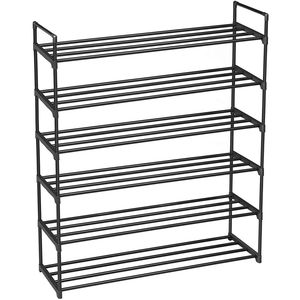 Scarpiera a 6 livelli nera, mobiletto porta scarpe dal design semplice, organizer per camera da letto, ingresso, corridoio, armadio - Product Image 1