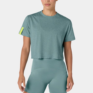 Camiseta Deportiva de Secado Rápido, Transpirable, a la Moda, para Entrenamiento, Gimnasio, Ajustada al Cuerpo, para Mujer - Product Image 1
