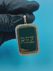 จี้เพชรทรงสี่เหลี่ยมแบบ Iced Out สั่งทำได้ พร้อมจี้ชื่อตัวอักษร VVS Moissanite เงินแท้ 925 เครื่องประดับฮิปฮอป จี้ตัวอักษร - Product Image 5