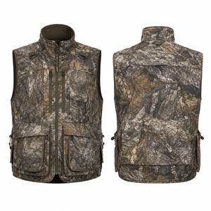 Gilet de chasse camouflage MEGAMAPLE pour homme, sans manches, en softshell respirant, polyester, décontracté, pour l'extérieur, automne, imprimé numérique sur le devant - Product Image 1