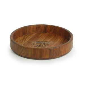Bandeja de servicio rectangular de madera hecha a mano de lujo Placa de cargador decorativa clásica para fiestas, cenas y entretenimiento en el hogar - Product Image 1