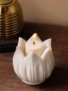 Natural <b>Marble</b> <b>Candle</b> Holder Tealight Stand White Stone Color Round Shape White Stone <b>Marble</b> <b>Candle</b> Holder - Product Image 6