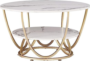 Iron Frame Coffee <b>Table</b> with Glossy Stylish <b>Sofa</b> Side <b>Table</b> Tea <b>Table</b> Snack <b>Table</b> Living Room Bedroom Apartment Modern <b>Table</b> - Product Image 5