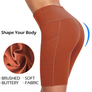 Shorts Deportivos de Cintura Alta para Mujer, Transpirables, de Secado Rápido, para Yoga, Ejercicio, Running, Gimnasio, Spandex/Nylon, Venta al Por Mayor, Alta Calidad - Product Image 2