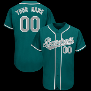 Camiseta de Béisbol Personalizada para Hombre, Manga Corta, con Botones, Uniforme Verde de Equipo - Product Image 5