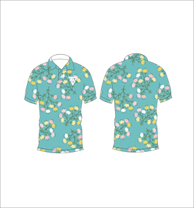 Camisa polo con estampado floral azul cielo para hombre, camiseta de golf informal de manga corta a la moda de verano - Product Image 3