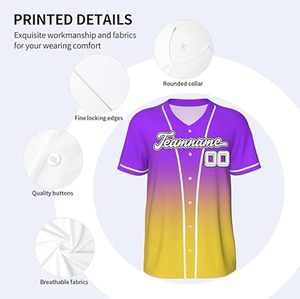 Camiseta de Béisbol Personalizada con Nombre y Número del Equipo, Impresión Digital, Transpirable, Talla Grande, Cuello en V, Serigrafía de Ángeles, Venta al Por Mayor - Product Image 6