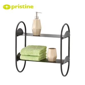 Estante de Pared Metálico de 2 Niveles con Diseño Moderno OEM, Organizador de Almacenamiento para el Hogar, para Sala de Estar, Baño, Hotel, Taller - Product Image 5