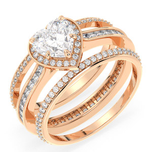 Bagues de fiançailles REYES de luxe en forme de cœur, certifiées GRA, en moissanite, argent sterling 925 avec placage rhodium, bijoux fins - Product Image 2