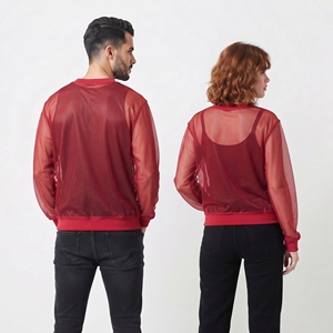 Transparent Pullover Women Sexy Mesh Sweatshirt Long Sleeve Lightweight Sheer Mesh <b>Shirt</b> Crewneck Polyester Transparent Tops - Product Image 5