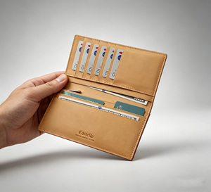 [ราคาดีที่สุด] กระเป๋าสตางค์หนังวัวแท้ Castello แบบบาง ยาว สำหรับผู้ชาย ผู้หญิง และทุกเพศ - Product Image 1