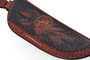 Étui à couteau en cuir avec logo personnalisé, fait main en cuir de vachette, étui de ceinture pour couteau à lame fixe, pour la chasse, le camping, EDC - Product Image 2
