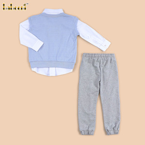 เสื้อกั๊กถัก Little Road Trip ผ้าฝ้าย 100% ได้รับการรับรอง OEKO-TEX ป้องกันไฟไหม้ - BC1455 - Product Image 4