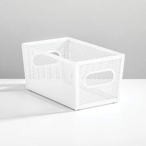 ตะกร้าเก็บของโลหะแบบมีรูระบายอากาศ แข็งแรง ทนทาน สำหรับจัดระเบียบตู้เก็บของในบ้าน - Product Image 5