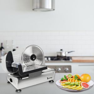 SL526 Affettatrice per Alimenti Domestica 110V/150W, Tagliatrice a Nastro Semi-Automatica da 7,5 Pollici per Carne e Alimenti, Tritacarne e Affettatrici 110V/150W - Product Image 2