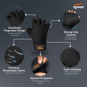 Gants d'entraînement Tynogrip avancés avec conception de soutien, construction en tissu confortable, mouvement des doigts flexible, sangle réglable - Product Image 2