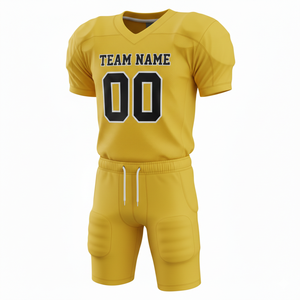 ชุดยูนิฟอร์มอเมริกันฟุตบอลพรีเมียมสั่งทำพิเศษ ระบายอากาศได้ดี ผลิตจากโพลีเอสเตอร์ 100% ชุดเต็มพร้อมเสื้อและกางเกงทีมแบบสั่งทำพิเศษ ดีไซน์ด้านหน้าสูง - Product Image 4