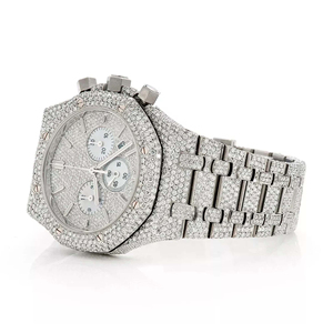 Montre Moissanite Iced Out VVS Diamant Hip Hop Cadran en Verre Acier Inoxydable Quartz Homme Bracelet 20mm - Product Image 2