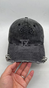 High Quality Unstructured Baseball <b>Caps</b> Custom Embroidery Logo Washed <b>Vintage</b> Distressed <b>Cap</b> 5 Panel Baseball <b>Cap</b> - Product Image 4