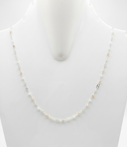 <b>Cats</b> Eye Gemstone Beaded Chain <b>Necklace</b> 925 Sterling <b>Silver</b> Indian Hindu Jewelry for Women's Wedding Party Gift - Product Image 1