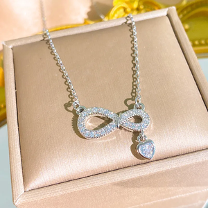 Collar con Forma de Corazón para Mujer en Acero Inoxidable 304 con Baño de Oro de 0.03µm de Espesor con Incrustaciones de Circonio en Cadena de Cable - Product Image 6