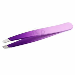 Pinzas Profesionales de Acero Inoxidable para Cejas, Coloridas, con Punta Inclinada, Personalizables con Marca Privada, Ecológicas - Product Image 4