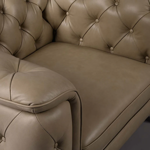 Sofá de Cuero con Base de Madera de Estilo Moderno para Sala de Estar, Muebles de Exterior Hechos a Mano, Ecológicos para Oficina en Casa - Product Image 5