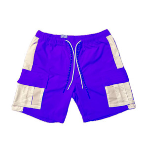 Shorts unisexe à capuche, couleur unie, coupe ample, taille mi-haute, coupe-vent, extensible, pour l'hiver, le sport, la course et la plage, avec logo frontal. - Product Image 4