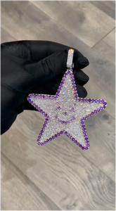 จี้ห้อยคอฮิปฮอปแบบกำหนดเอง เงินแท้ 925 ประดับเพชรโมอิสซาไนต์ทรงกลมเจียระไนแบบเหลี่ยม ดีไซน์รูปดาว สำหรับทั้งชายและหญิง - Product Image 2