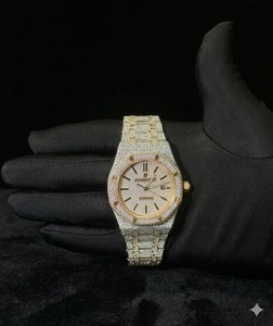 Reloj de Pulsera de Lujo para Hombre, Estilo Hip Hop, Alta Calidad, Diamantes Moissanite Personalizados, Diseño Clásico con Colgante, Totalmente Cubierto de Diamantes - Product Image 4