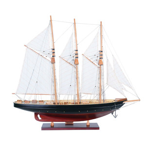 OMH Grand modèle de voilier en cèdre de style nautique avec présentoir pour meubles en bois et décoration intérieure - Product Image 3