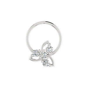 AJRETAIL Bijou de piercing ethnique pour femme en or 14 carats, design pétale prismatique, diamant naturel 0,08 ct, clou de nez - Product Image 3