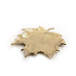 Bulk Aluminium Gold Color Leaf Serving Tray Admirable Design Leaf Dish <b>Vanity</b> Tray For Daily Accessories - Product Image 1