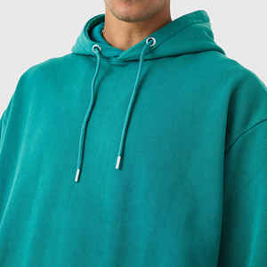 Sweat-shirt à capuche surdimensionné uni avec logo 3D personnalisé, en molleton épais de coton pour hommes, style streetwear - Product Image 6