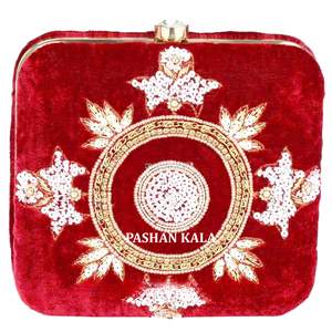 Top Quality <b>Crafts</b> Ladies Clutch Evening Clutch Bag Purse Indian Wedding Christmas Party Handbag Evening Clutches Gifts Items. - Product Image 3