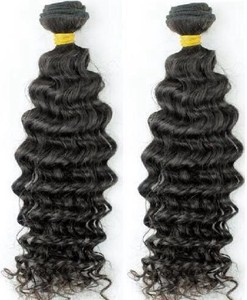 Extensions de cheveux humains vierges indiens Remy 22 pouces, double trame machine, 100% vierges, bouclés naturels, simple trame, boucles profondes - Product Image 1