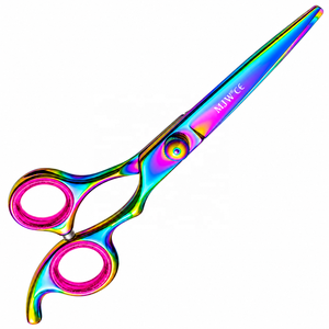 Ciseaux de coiffure MJW International avec vis réglable, finition multicolore, acier inoxydable, ciseaux de coupe de cheveux pour barbier - Product Image 3