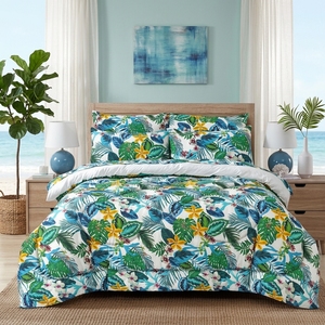 Tropical <b>Comforter</b> <b>Set</b> Printed 100% Cotton T-150 All-Season Breathable Home Use - Product Image 1