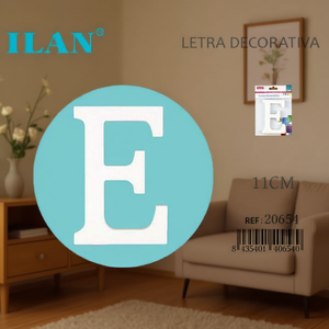 Lettera Decorativa Ilan E 11Cm Bianca Per Decorazione Casa - Product Image 3